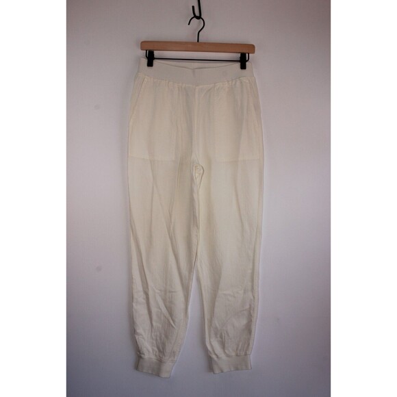 Faherty Women Pants White Arlie Jogger Utility Linen Pull On Stretch Size Medium - Picture 3 of 13